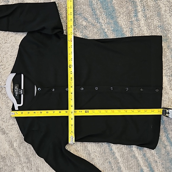 August Silk Woman's Silk Black Long-Sleeve Black Button-up Cardigan. Sz: M - Picture 5 of 7